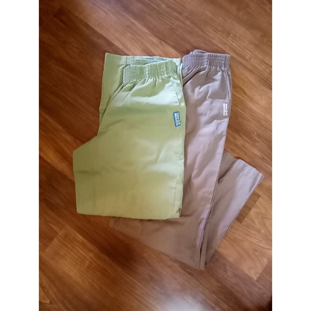 Butter soft Scrub Pants Size Small Lot Of 2 Pair Green Brown Healthcare Nurse